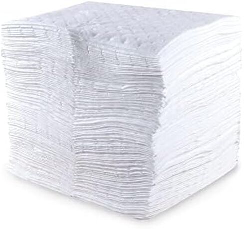 Hi Visibility Safety Absorbent Pads, Highly Absorbent Water, Chemical & Oil Pads, Heavy-Weight Caution Spill Mat, 15 x 18 inches, 10 Packs in Saudi Arabia