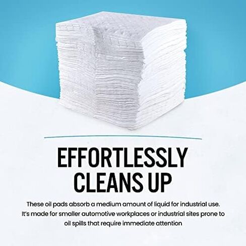 Hi Visibility Safety Absorbent Pads, Highly Absorbent Water, Chemical & Oil Pads, Heavy-Weight Caution Spill Mat, 15 x 18 inches, 10 Packs in Saudi Arabia