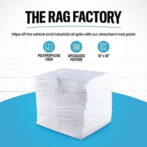 Hi Visibility Safety Absorbent Pads, Highly Absorbent Water, Chemical & Oil Pads, Heavy-Weight Caution Spill Mat, 15 x 18 inches, 10 Packs in Saudi Arabia