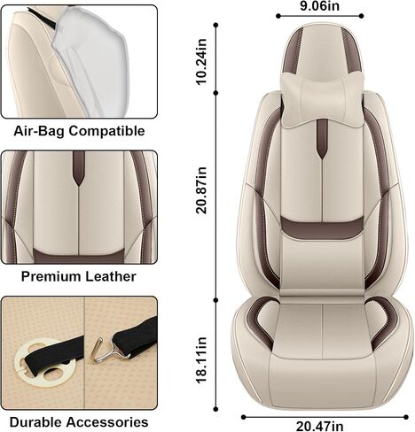 Fit for 98% of Mercedes Benz Car Seat Covers, Premium Nappa Leather Seat Cover, Fully Wrapped Protect Modern Style Seat Cover (2-Seat Standard, Black & Red) in Kuwait