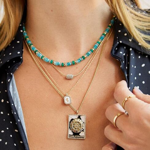 Initial Necklace - Dainty Gold-Plated Personalized Letter Pendant Necklace, Small Dog Tag Style Design in Kuwait