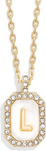 Initial Necklace - Dainty Gold-Plated Personalized Letter Pendant Necklace, Small Dog Tag Style Design in Kuwait