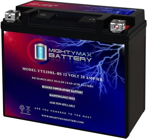 Mighty Max Battery YTX20HL-BS 12V 20AH SLA Replacement Battery Compatible with Kawasaki (Jet-Ski) 1100 JT1100 STX 97-03 in Saudi Arabia