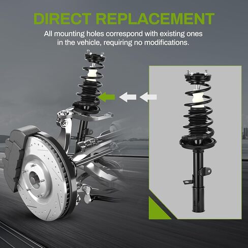 AutoSaver88 Front Complete Struts الصدمات وتجميع الربيع لفائف متوافقة مع 2003-2008 Corolla in Saudi Arabia