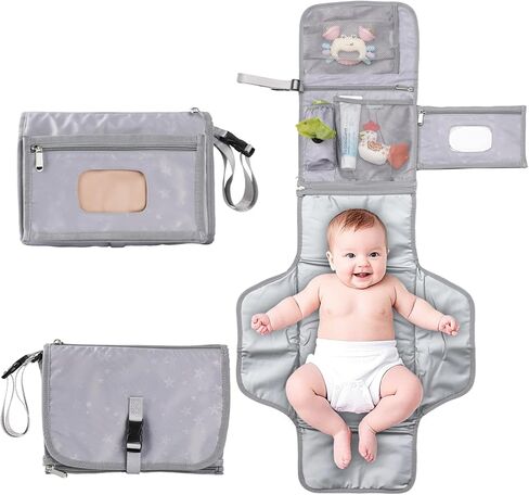 Portable Baby Diaper Changing Pad Smart Organized Diaper Change Travel Bag with Wipe Dispenser and Waste Bag Dispenser. Infant Gift in Saudi Arabia