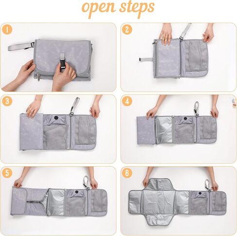 Portable Baby Diaper Changing Pad Smart Organized Diaper Change Travel Bag with Wipe Dispenser and Waste Bag Dispenser. Infant Gift in Saudi Arabia