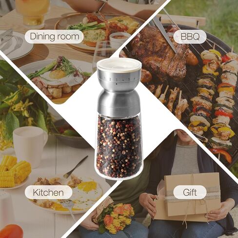 VUCCHINI Salt and Pepper Grinder Set with Adjustable Coarseness Ceramic Pepper Mill Manual Effortless Salt Grinder Spice Grinder for Home, Kitchen, Beige in Kuwait