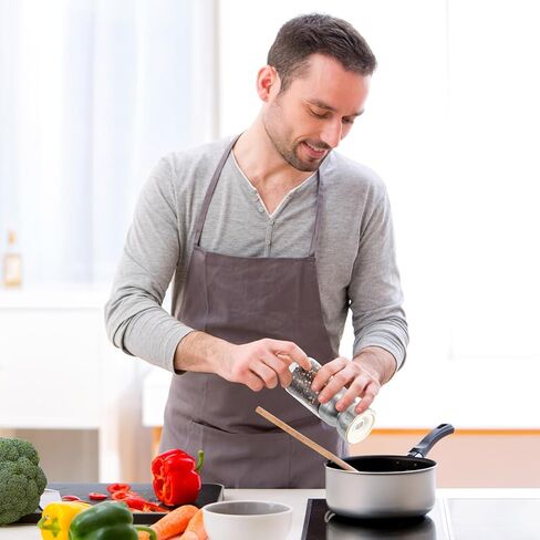 VUCCHINI Salt and Pepper Grinder Set with Adjustable Coarseness Ceramic Pepper Mill Manual Effortless Salt Grinder Spice Grinder for Home, Kitchen, Beige in Kuwait