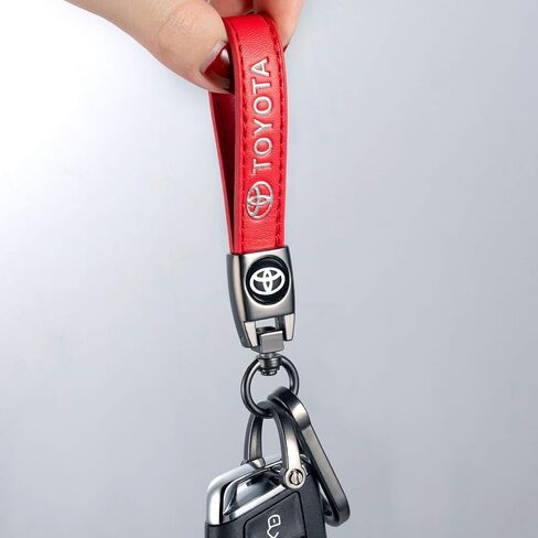 TACOMA Genuine Leather Car Keychain Fit for Audi A1 A3 RS3 A4 A5 A6 A7 RS7 A8 Q3 Q5 Q7 R8 Key Chain for Men and Women Family Present Key Ring Accessories(Red) in Saudi Arabia