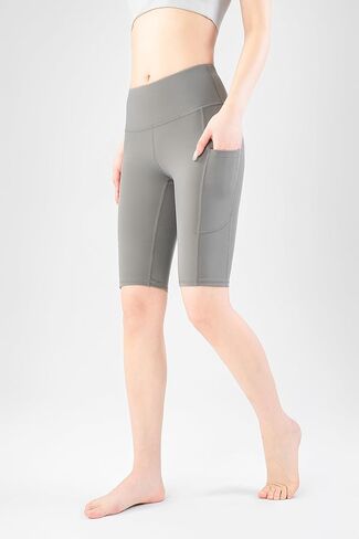 2 Pack Womens Biker Shorts with Pocket High Waist 8" Cycling Short Tummy Control Athletic Yoga Short in Kuwait