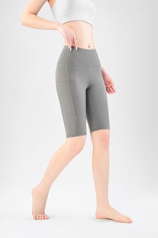 2 Pack Womens Biker Shorts with Pocket High Waist 8" Cycling Short Tummy Control Athletic Yoga Short in Kuwait