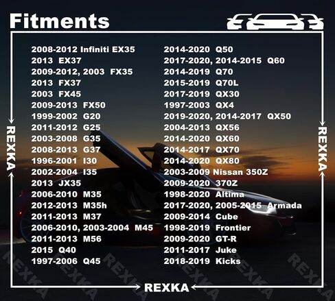Rexka 51pcs Fender Liner Splash Shield Side Side Trim Clip Clip Retainer Rivet لـ Nissan 01553-2dr9a 370Z altima Maxima Murano Sentra Q50 Q60 Q70 QX30 QX50 QX60 QX70 -AUTO TRIM in Saudi Arabia