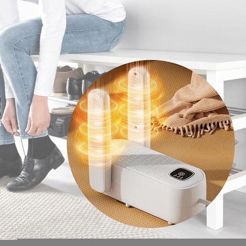 Boot Dryer Shoe Dryer, Glove Dryer and Boot Warmer Heat Blower, with Intelligent Timer(30-60-120min) for Work Boot Ski Sneaker 90° Bendable Adjustable(White) in Saudi Arabia