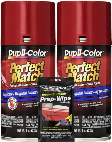 Duplicolor Tornado Red Exact-Match Automotive Paint Compatible with Volkswagen Vehicles-8 oz,Bundles with Prep Wipe (3 Items) in Saudi Arabia