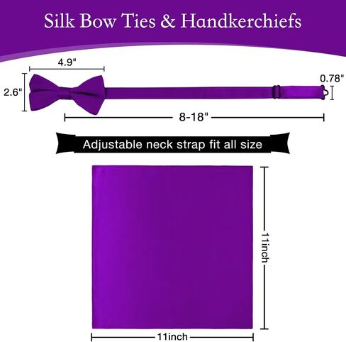 MANSPHIL Pink Silk Bow Ties for Men, Pre-Tied Bowties and Pocket Squares for Tuxedo Wedding Prom Formal Event in Saudi Arabia