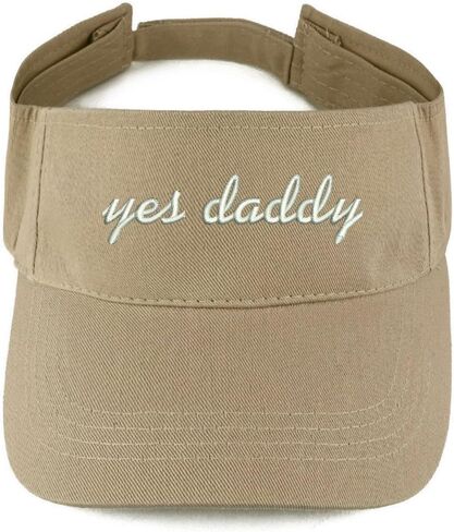 Trendy Apparel Shop YES Daddy Embroidered 100% Cotton Adjustable Visor in Saudi Arabia