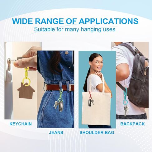 PATIKIL Keychain Clips with O Rings, Quick Release Key Chain Rings Spring Double Ring Keychain Holder in Saudi Arabia