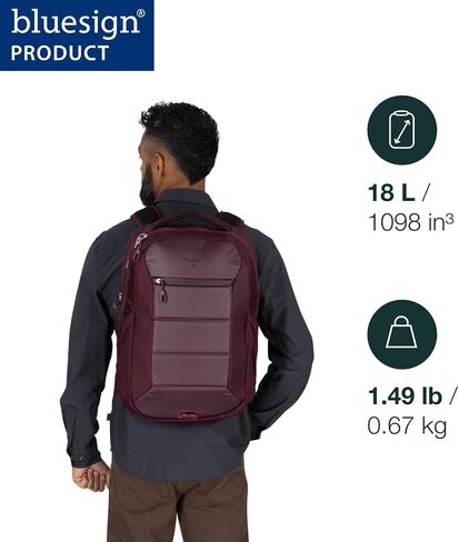 حقيبة الظهر المحمولة Osprey Ozone مع Backpanel Airscape ™ - حقيبة سفر خفيفة الوزن مع كم كمبيوتر محمول - حقيبة سفر متوافقة مع الرجال والنساء ، الأسود in Saudi Arabia