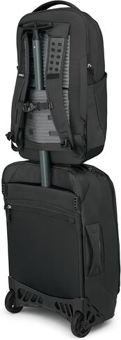حقيبة الظهر المحمولة Osprey Ozone مع Backpanel Airscape ™ - حقيبة سفر خفيفة الوزن مع كم كمبيوتر محمول - حقيبة سفر متوافقة مع الرجال والنساء ، الأسود in Saudi Arabia