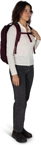 حقيبة الظهر المحمولة Osprey Ozone مع Backpanel Airscape ™ - حقيبة سفر خفيفة الوزن مع كم كمبيوتر محمول - حقيبة سفر متوافقة مع الرجال والنساء ، الأسود in Saudi Arabia