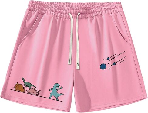 شورتات رسومات الديناصورات للرجال y2k الرباط الخصر بارد شورت الشتاء الشارع in Kuwait
