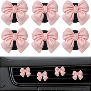 6 PCS Bow Car Air Fraseener ، Bow Bow Resent Automotive Resent Air Criteners Clips ، Coquette Outlet Outlet Pursfumers Decorations Interior Roactions for Women Girls (Purple) in Kuwait