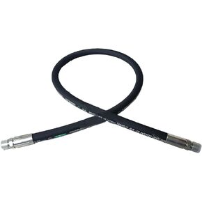 HaiChi 15611-04-04-RW مجموعة دوارة للخرطوم الهيدروليكي 1/4 بوصة خرطوم هيدروليكي مع ذكر NPT X ذكر NPT، بطول 60 بوصة (5800 رطل لكل بوصة مربعة)، أسود in Saudi Arabia