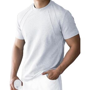 Fioboc Mens T-Shirts - Crew Neck Short Sleeve T-Shirts for Men Performance Cotton Blend Summer Casual Stylish Tee in Kuwait