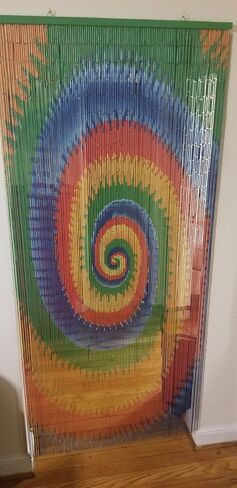 ABeadedCurtain 125 String Tie Dye Beaded Curtain 38% More Strands Handmade with 4000 Beads (+Hanging Hardware) in Saudi Arabia