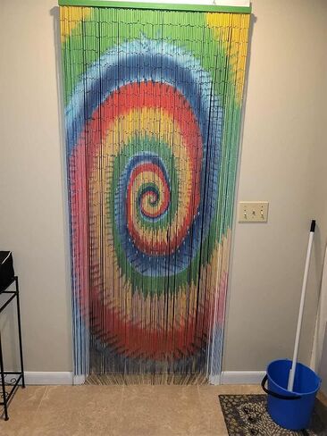 ABeadedCurtain 125 String Tie Dye Beaded Curtain 38% More Strands Handmade with 4000 Beads (+Hanging Hardware) in Saudi Arabia