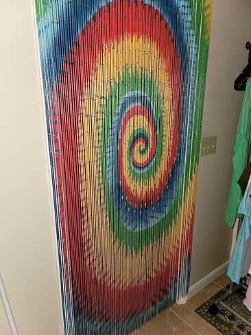 ABeadedCurtain 125 String Tie Dye Beaded Curtain 38% More Strands Handmade with 4000 Beads (+Hanging Hardware) in Saudi Arabia