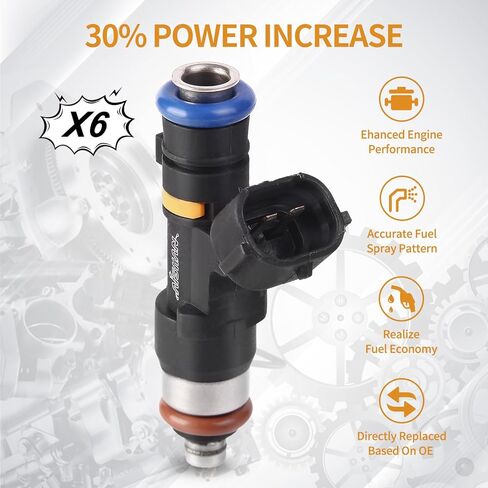 6PCS Fuel Injectors 4 Holes Compatible with Infiniti FX35 2005 2006 2007 2008, G35 2005-2007, M35 06-08, for Nissan Murano 04-07, 350Z 05-06 V6 3.5L Replace# 0280158042 16600CD700 in Saudi Arabia