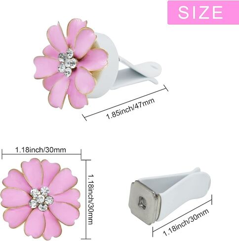 6 PCS Daisy Air Vent Clips ، Cute Flower Car Air Criteners Vents Clips Diffuser Vent Vent Clip Glam Decor Interior Dick accessories Daisy Decoration for Women (Pink)+ Cute Mask Hook in Saudi Arabia