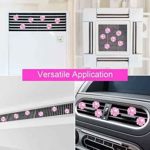 6 PCS Daisy Air Vent Clips ، Cute Flower Car Air Criteners Vents Clips Diffuser Vent Vent Clip Glam Decor Interior Dick accessories Daisy Decoration for Women (Pink)+ Cute Mask Hook in Saudi Arabia
