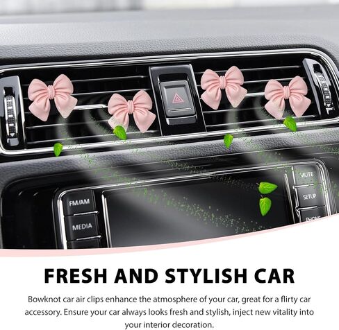 6 PCS Bow Car Air Fraseener ، Bow Bow Resent Automotive Resent Air Criteners Clips ، Coquette Outlet Outlet Pursfumers Decorations Interior Roactions for Women Girls (Purple) in Saudi Arabia