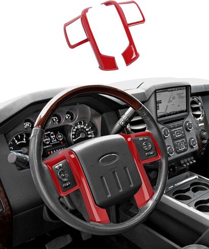 غطاء عجلة التوجيه الداخلية Hoolcar الداخلية متوافقة مع Ford F250 F350 F450 F550 2008-2016 ، لفورد إكسبيديشن 2007-2012 ، ألياف الكربون in Kuwait