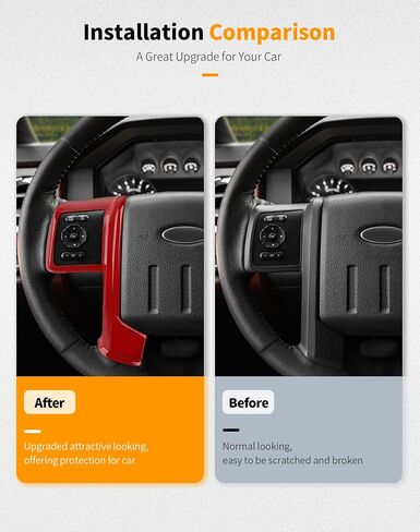 غطاء عجلة التوجيه الداخلية Hoolcar الداخلية متوافقة مع Ford F250 F350 F450 F550 2008-2016 ، لفورد إكسبيديشن 2007-2012 ، ألياف الكربون in Kuwait