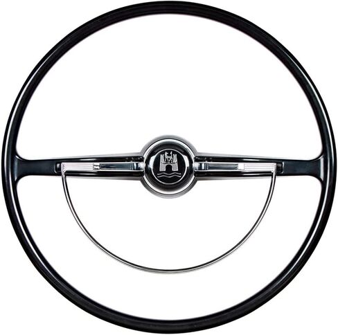 United Pacific 15 ¾ "عجلة قيادة على غرار OEM لعام 1962-71 Volkswagen Beetle/Karmann GHIA/Type 3 ، VW OEM Style Defering ، Wolfsburg Crest-Black in Kuwait