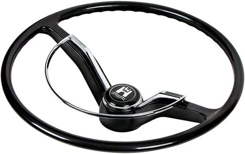 United Pacific 15 ¾ "عجلة قيادة على غرار OEM لعام 1962-71 Volkswagen Beetle/Karmann GHIA/Type 3 ، VW OEM Style Defering ، Wolfsburg Crest-Black in Kuwait