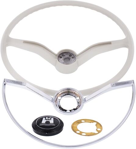 United Pacific 15 ¾ "عجلة قيادة على غرار OEM لعام 1962-71 Volkswagen Beetle/Karmann GHIA/Type 3 ، VW OEM Style Defering ، Wolfsburg Crest-Black in Saudi Arabia