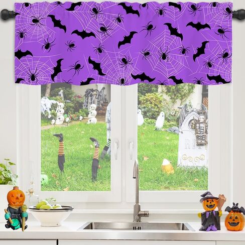 الستائر Quimoy Fall Valance 54 × 18 بوصة ، الستائر القصيرة من اليقطين مع جيب قضيب ، وتوابل الخريف للنوافذ ، فالفرة عيد الشكر في مزرعة ديكور المطبخ منزل المزرعة in Kuwait