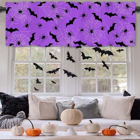 الستائر Quimoy Fall Valance 54 × 18 بوصة ، الستائر القصيرة من اليقطين مع جيب قضيب ، وتوابل الخريف للنوافذ ، فالفرة عيد الشكر في مزرعة ديكور المطبخ منزل المزرعة in Kuwait