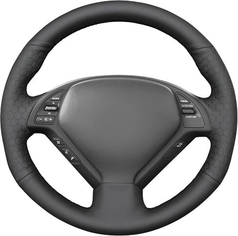 Mewant Black Leather Teadering Wheel Cover for Infiniti G25 G35 G37 2007-2013 EX35 EX37 2008-2013 Q40 Q60 2014 in Saudi Arabia