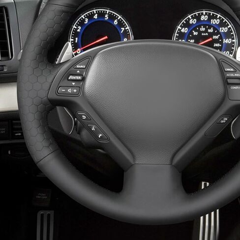 Mewant Black Leather Teadering Wheel Cover for Infiniti G25 G35 G37 2007-2013 EX35 EX37 2008-2013 Q40 Q60 2014 in Saudi Arabia