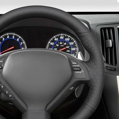Mewant Black Leather Teadering Wheel Cover for Infiniti G25 G35 G37 2007-2013 EX35 EX37 2008-2013 Q40 Q60 2014 in Saudi Arabia