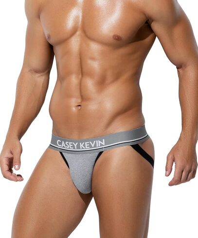 Casey Kevin Mens Cotton Jock Strap Breathable Thong Underwear Athletic Supporter for Men in Kuwait