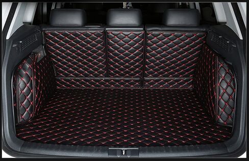 Custom Fit Pet Trunk Cargo Liner Floor Mat for 2018-2020-Current Jeep Wrangler 4 Door (Have Subwoofer on The Right Side of The Trunk, Black w/Red Stitching) in Saudi Arabia