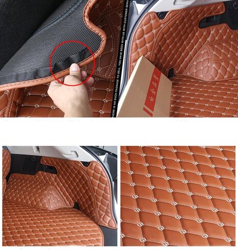 Custom Fit Pet Trunk Cargo Liner Floor Mat for 2018-2020-Current Jeep Wrangler 4 Door (Have Subwoofer on The Right Side of The Trunk, Black w/Red Stitching) in Saudi Arabia