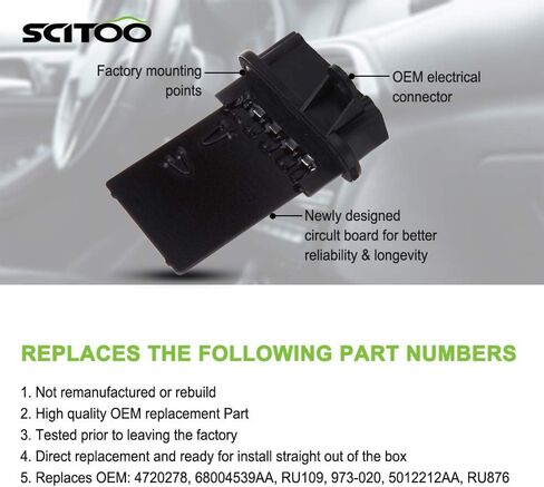 Air Conditioning Heater Fan HVAC Blower Motor Resistor SCITOO Regulator fit for 2002-2007 Jeep Liberty /2002-2006 Jeep Wrangler in Saudi Arabia