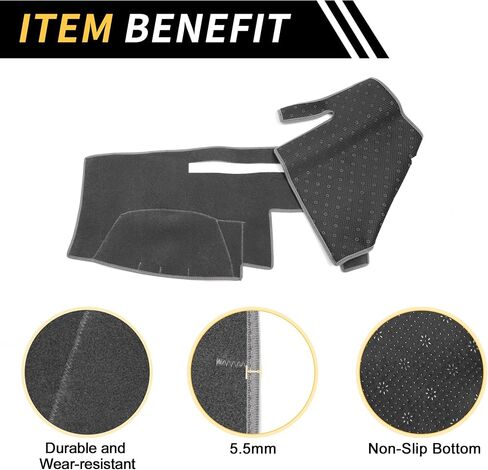 Dash Cover for Nissan Frontier 2007-2021 for Suzuki Equator 2009-2012 Dash Board Mat Anti-Slip Dash Cover Mat Polyester Center Console Dashboard Cover Pad Carpet Gray in Saudi Arabia